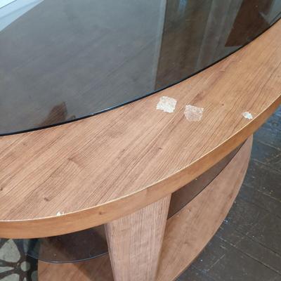 LOT 166: LG Sound Bar SH2, LG Speaker SPH2B-P & Oval TV Stand