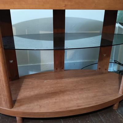 LOT 166: LG Sound Bar SH2, LG Speaker SPH2B-P & Oval TV Stand