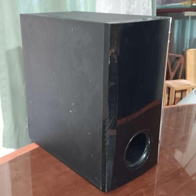 LOT 166: LG Sound Bar SH2, LG Speaker SPH2B-P & Oval TV Stand