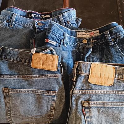 LOT 170: Set of (4) Vintage Jeans- Levi Strauss, Southpole & Nautica