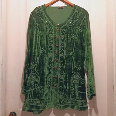 LOT 172: Wells of Nottingham Tailored Leather Jacket with Magic Brand Velvet Top