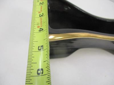 Vintage Flower Vases & Planter Window Box Glossy Black With Gold Trim
