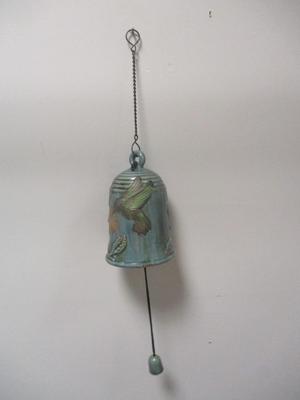 Glazed Pottery Hummingbird Bell