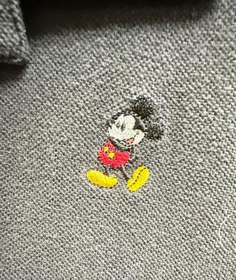 Authentic Original Disney Parks Vintage black embroidered Mickey Mouse Polo Shirt Men's size L large