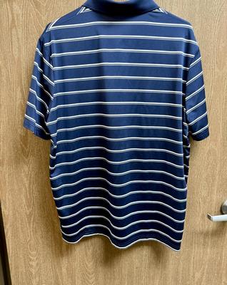Mens Polo Ralph Lauren Performance Shirt - Blue with White Horizontal Stripes