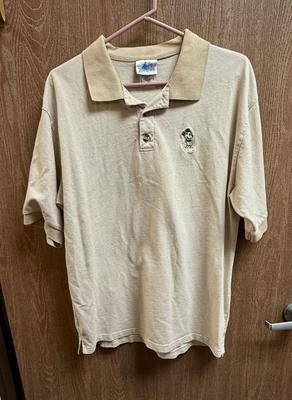 Disneyland Resort Mickey Mouse Polo Short Sleeve Cream with TAN SIZE L