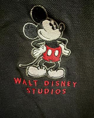 Walt Disney Studios Black Polo Shirt with embroidered Mickey Mouse on chest size 3XL