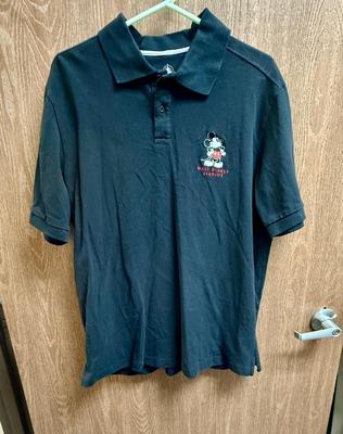 Walt Disney Studios Black Polo Shirt with embroidered Mickey Mouse on chest size 3XL
