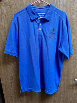 Tommy Bahama Like new Blue Polo Shirt mens L large Disney's Grand Californian Hotel & Spa