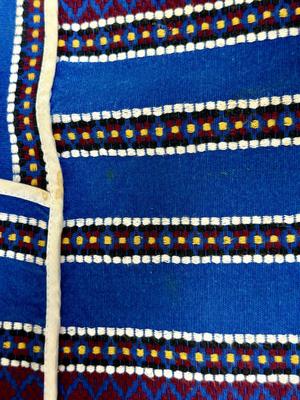 Vintage Apron blue purple white yellow