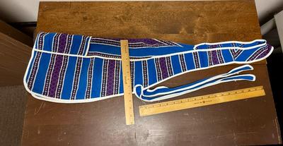 Vintage Apron blue purple white yellow