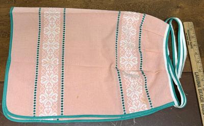 Vintage Apron - pink white green