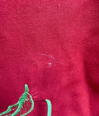 Vintage Chuchi Chinese Asian Red Blouse Jacket Embroidered Flowers