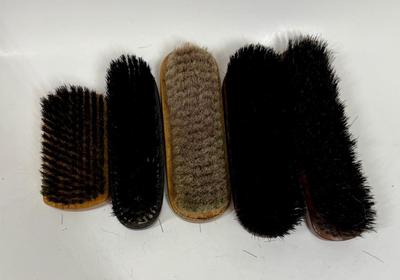Vintage brush lot - 5 Vintage vWooden Shoe Brushes Vallet Tools