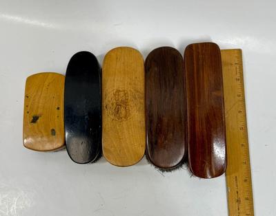 Vintage brush lot - 5 Vintage vWooden Shoe Brushes Vallet Tools