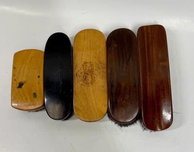 Vintage brush lot - 5 Vintage vWooden Shoe Brushes Vallet Tools