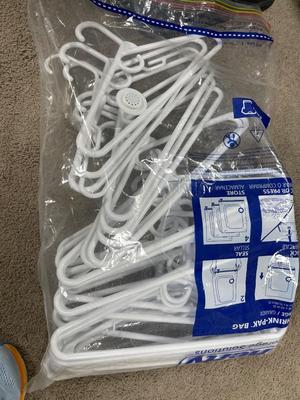 Bag of white hangers
