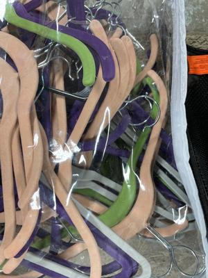 Large bag of flocked hangers
