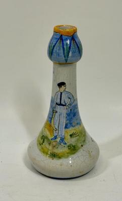 Vintage French HB Quimper Bud Vase in Excellent Condition 7" Tall