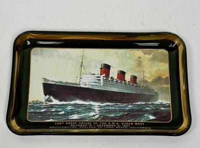 RARE 1967 RMS Queen Mary Trinket Dish Last Great Cruise UK To Long Beach CA
