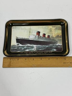 RARE 1967 RMS Queen Mary Trinket Dish Last Great Cruise UK To Long Beach CA