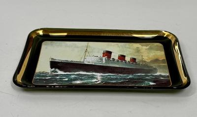 RARE 1967 RMS Queen Mary Trinket Dish Last Great Cruise UK To Long Beach CA