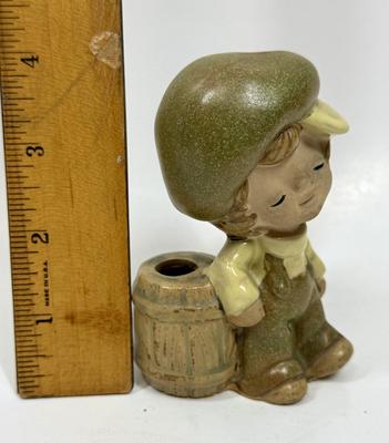 Vintage UCTCI Japan Stoneware Child Candle Holder - Clay Pottery