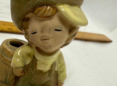 Vintage UCTCI Japan Stoneware Child Candle Holder - Clay Pottery