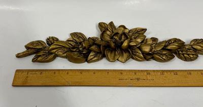 Vintage Hollywood Regency Hanging Wood Floral Decor