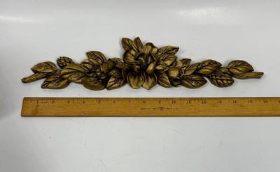 Vintage Hollywood Regency Hanging Wood Floral Decor