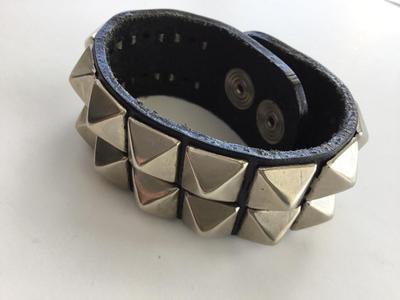 Universal marked snap on stud faux leather bracelet