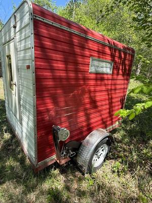 Trailer converted into a fish house. NO TITLE ONLY BILL OF SALE