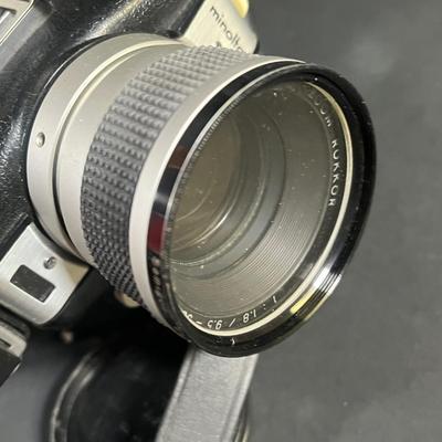 LOT 42B: Vintage Minolta AutoPak-8 D4 Super 8 Movie Camera in Case + Movie Light Accessory