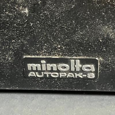 LOT 42B: Vintage Minolta AutoPak-8 D4 Super 8 Movie Camera in Case + Movie Light Accessory