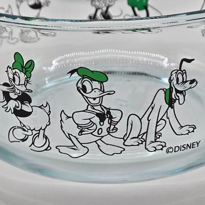 LOT 45K: Birthday Plates, Disney Pyrex Bowls with Lids, and Big Mug for When You Need That Extra Jolt of Coffee