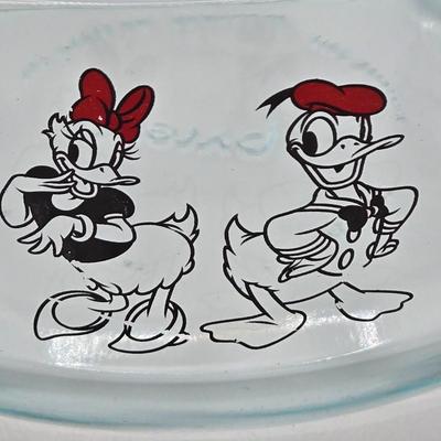 LOT 45K: Birthday Plates, Disney Pyrex Bowls with Lids, and Big Mug for When You Need That Extra Jolt of Coffee