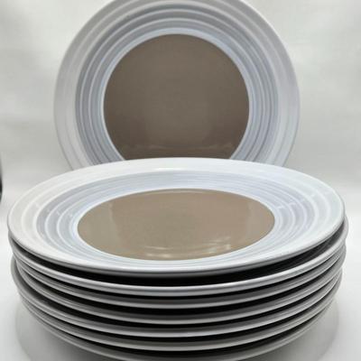 LOT 49K: Complete Service for 8 Set of Pfaltzgraff Mercer Taupe Dinner Ware