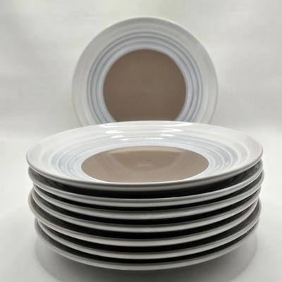LOT 49K: Complete Service for 8 Set of Pfaltzgraff Mercer Taupe Dinner Ware