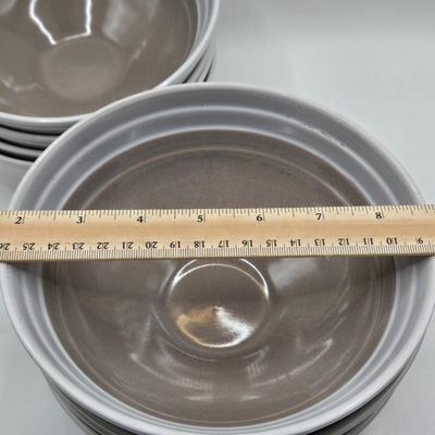 LOT 49K: Complete Service for 8 Set of Pfaltzgraff Mercer Taupe Dinner Ware