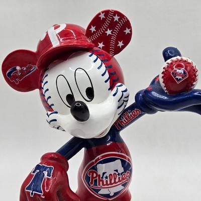 LOT Phillies Pins and 2 Forever Collectibles Phillies' Mickey Mouse Figurines / GO PHILLIES!!