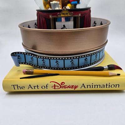 LOT 55F: The Art of Disney Animation Musical Snow Globe and Mickey Tipping His Hat Musical Figurine