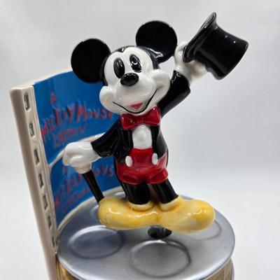 LOT 55F: The Art of Disney Animation Musical Snow Globe and Mickey Tipping His Hat Musical Figurine