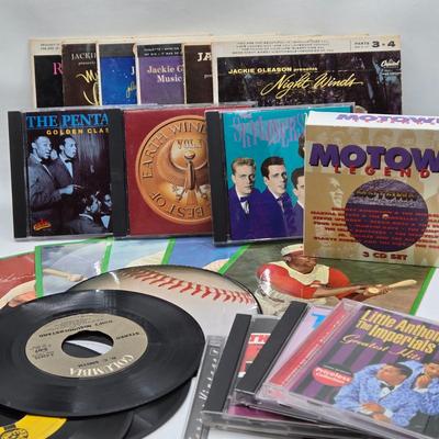 LOT 57F: Multiple Genre Records CDs and Unique Baseball Player Records