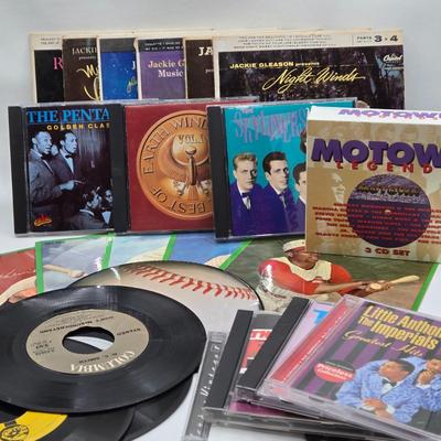 LOT 57F: Multiple Genre Records CDs and Unique Baseball Player Records