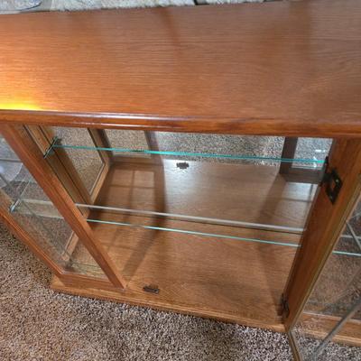 LOT 58F: Lighted Pulaski Curio Console wit Glass Shelving