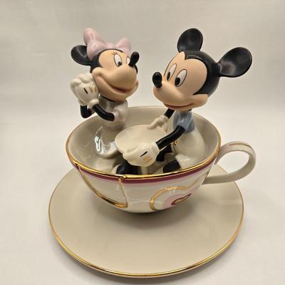 LOT 61L: Just Look at the Way She Looks at Him!!/ Lenox Disney Showcase "Mickey's Teacup Twirl"