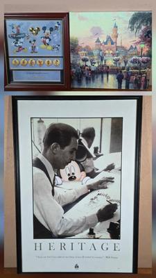 LOT 73L: Heritage Print (38.5 x 26) , Bradford Exchange Numbered Commemorative Print (14.4x12.5) and Thomas Kinkade Print with COA (14.5...