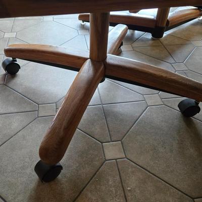 LOT Wooden Kitchen Table With 4 Chairs on Coasters