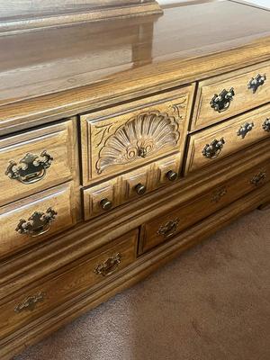 LOT 82W: Oak Bedroom Furniture - Dresser w/ Mirror