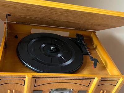LOT 85Y: Excalibur Model RD54 Combination Record Player, CD Player, Radio w/ Stand